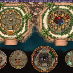 Xowie's Tower - 4k HI RES Battlemap - 5 level desert tower with puzzle and loot!