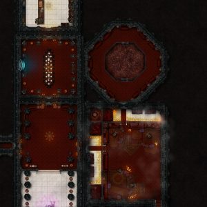 Castle Demimonde Ballroom + Adjacent Rooms - 4k HI-RES battlemap - bloody, floral and normal variants